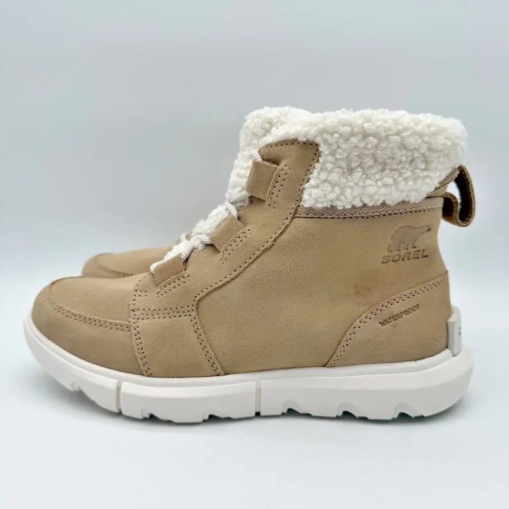 Sorel Womens Explorer Next Carnival Winter Boots US 6.5 Tan Suede Waterproof GUC